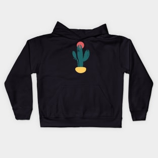 Minimalist Abstract Nature Art #50 Desert Cactus Kids Hoodie